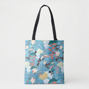 Tropische Beschaffenheit mit Toucans und Kolibris Tasche
