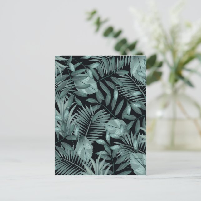 Tropische Blätter 4 Postkarte (Stehend Vorderseite)