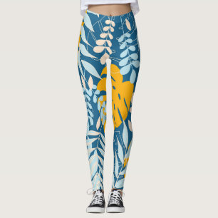Tropische Blätter: Abstrakter Dschungel Leggings