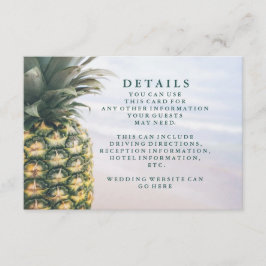 Tropische Blätter Ananas Hawaiianische Hochzeiten  Begleitkarte