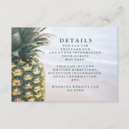 Tropische Blätter Ananas Hawaiianische Hochzeiten Begleitkarte