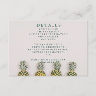 Tropische Blätter Ananas Hawaiianische Hochzeiten Begleitkarte