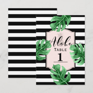 Tropische Blätter & Ananas Hochzeit Tischnummer