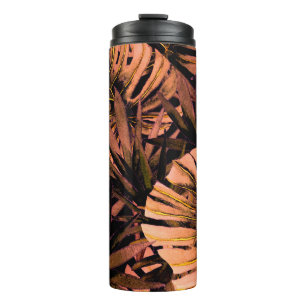 Tropische Blätter Aquarell, nahtlose Badebekleidun Thermosbecher