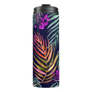 Tropische Blätter. Aquarellfarbene Blätter eines B Thermosbecher