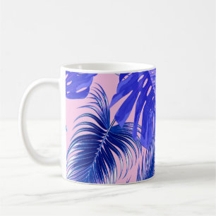 Tropische Blätter aus Palmen, Blätter aus dem Ds Kaffeetasse