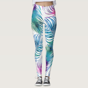 Tropische Blätter aus Palmen, Blumenmuster aus dem Leggings