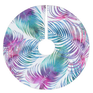 Tropische Blätter aus Palmen, Blumenmuster aus dem Polyester Weihnachtsbaumdecke