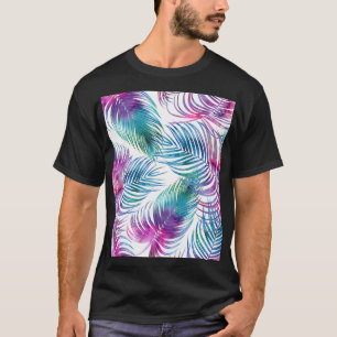 Tropische Blätter aus Palmen, Blumenmuster aus dem T-Shirt
