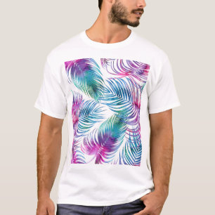 Tropische Blätter aus Palmen, Blumenmuster aus dem T-Shirt