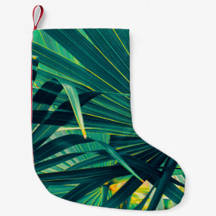 Tropische Blätter aus Palmen Kleiner Weihnachtsstrumpf
