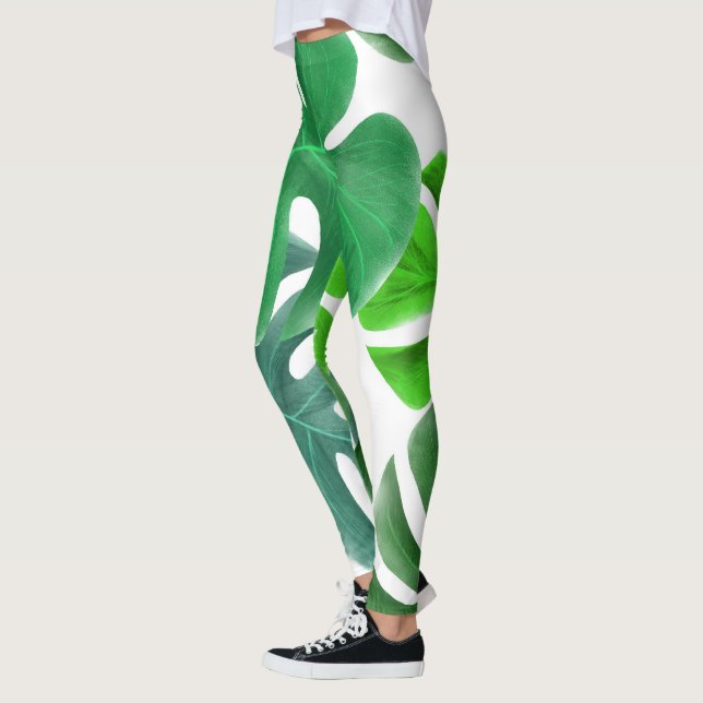 Tropische Blätter aus Palmen Leggings (Links)