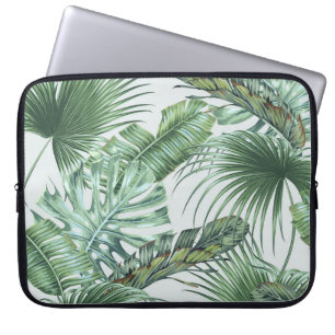 Tropische Blätter aus Palmen, Monstera, Bananenbla Laptopschutzhülle