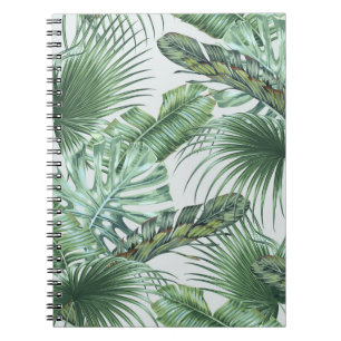 Tropische Blätter aus Palmen, Monstera, Bananenbla Notizblock