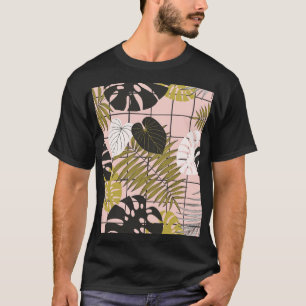Tropische Blätter aus Palmen, stilvoller Sommer. T-Shirt