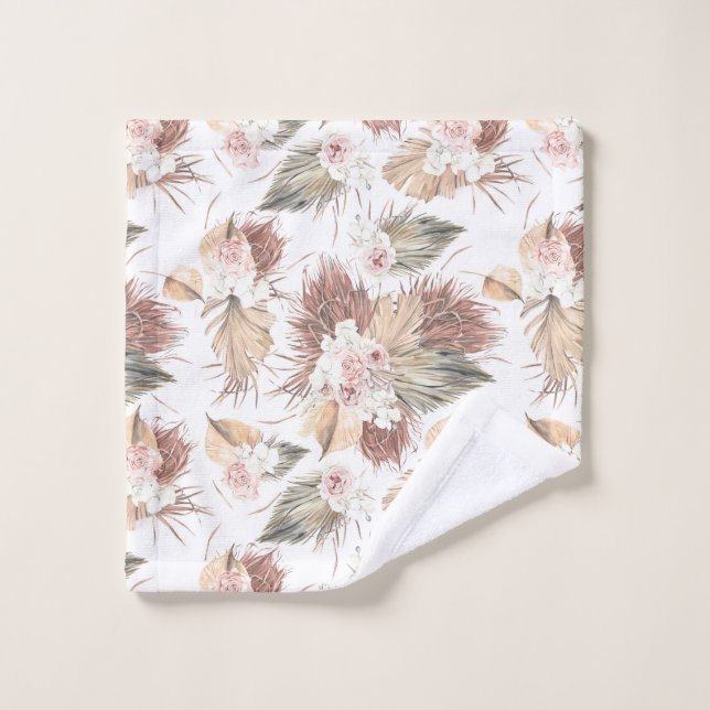 Tropische Blätter aus Trockenstoff Elegant Moderne Waschlappen (Waschlappen)