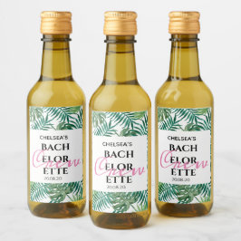 Tropische Blätter Bachelorette Crew Party Weinetikett