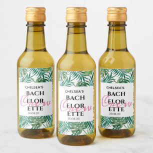 Tropische Blätter Bachelorette Crew Party Weinetikett