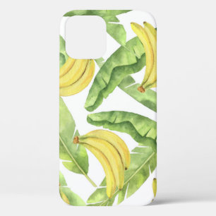 Tropische Blätter, Bananen, Aquarellmuster. Case-Mate iPhone Hülle