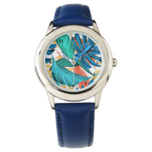 Tropische Blätter beobachten Armbanduhr