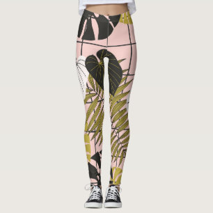 Tropische Blätter, Blume, handgemalte Muster. Leggings