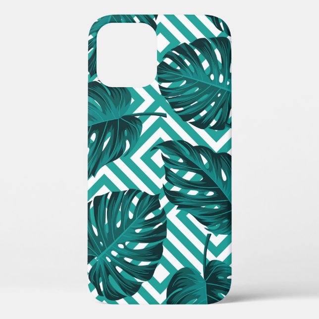 Tropische Blätter: Blumenmuster nahtlos. Case-Mate iPhone Hülle (Rückseite)
