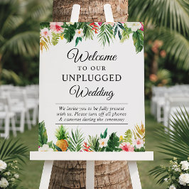 Tropische Blätter Blumenschild Poster