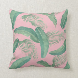Tropische Blätter Botanischer Print Pink Grün So Kissen