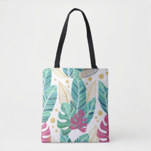 Tropische Blätter. Botanisches nahtloses Muster. V Tasche