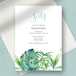 Tropische Blätter der Wasserfarbe 60. Geburtstag