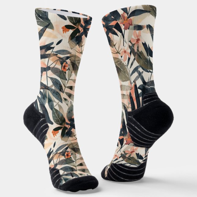 Tropische Blätter Extravaganza Socken (Gewinkelt)
