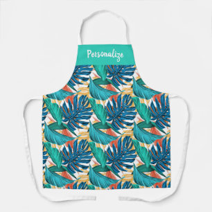 Tropische Blätter florale Frauen kochen Schürze