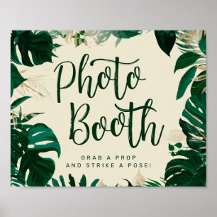 Tropische Blätter Fotoautomaten Hochzeitsempfang S Poster