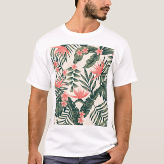 Tropische Blätter, fröhliche Strandtapete. T-Shirt