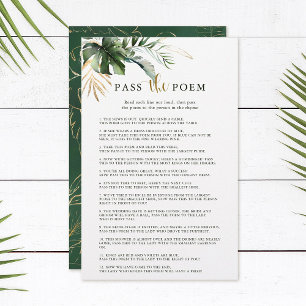 Tropische Blätter: Gedicht-Brautparty-Spiel