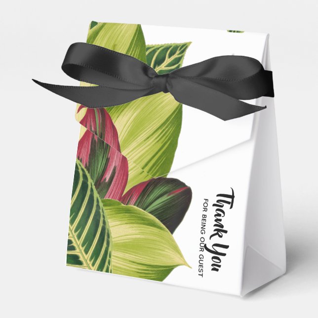 Tropische Blätter - Gefälligkeitsbox Geschenkschachtel (Vorderseite)