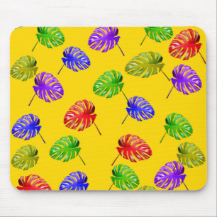 Tropische Blätter Gelbe Hintergrundmousepad Mousepad