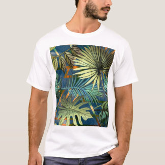 Tropische Blätter, geometrische Formen T-Shirt