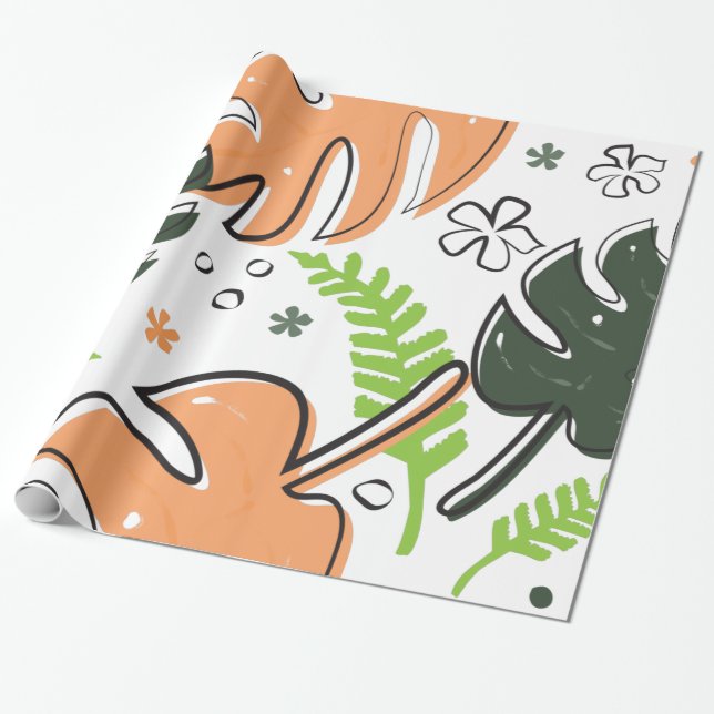 tropische Blätter Geschenkpapier (Ungerollt)