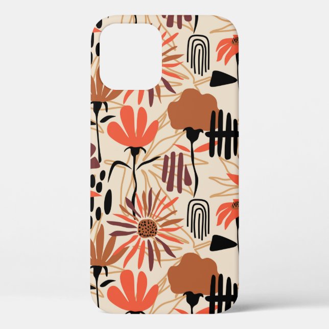 Tropische Blätter handgezeichnet nahtlos Muster. B Case-Mate iPhone Hülle (Rückseite)