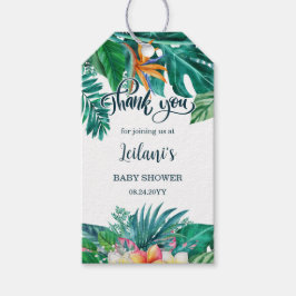 Tropische Blätter Hawaiian Floral Baby Shower Gevo Geschenkanhänger