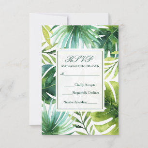 Tropische Blätter Hawaiian Summer Wedding RSVP