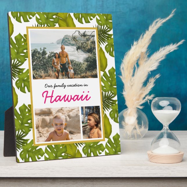 Tropische Blätter Hawaiianisches Ferien-Foto Fotoplatte (Seite)