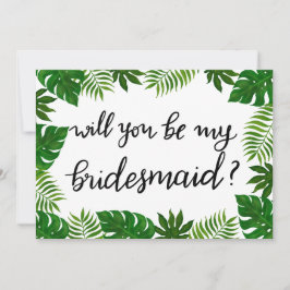 Tropische Blätter | Hochzeit | Bridesmaid Einladung