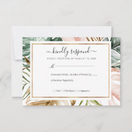 Tropische Blätter Hochzeit RSVP Karte