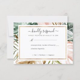 Tropische Blätter Hochzeit RSVP Karte