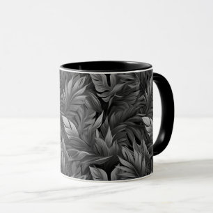 Tropische Blätter in Schwarzweiß Tasse
