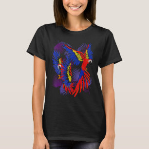 Tropische Blätter Jungle Animal Exotic Bird Macaw T-Shirt