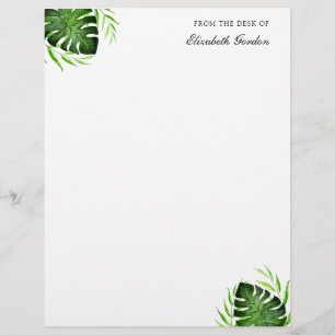 Tropische Blätter Jungle Script Personalisiert Chi