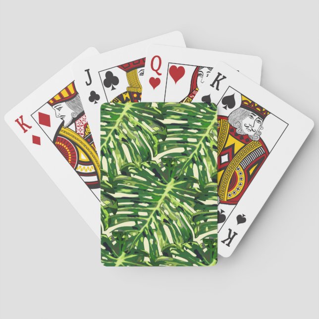 Tropische Blätter Kartenspiel Spielkarten (Rückseite)